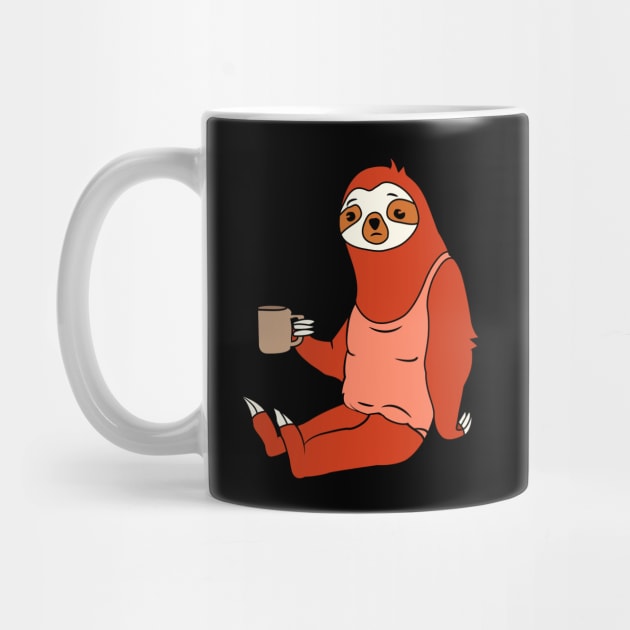 Lazy Sloth With Coffee by Tesszero